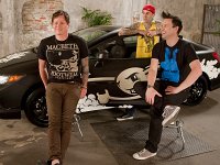 Blink 182  A second shot of the band with the sports car.